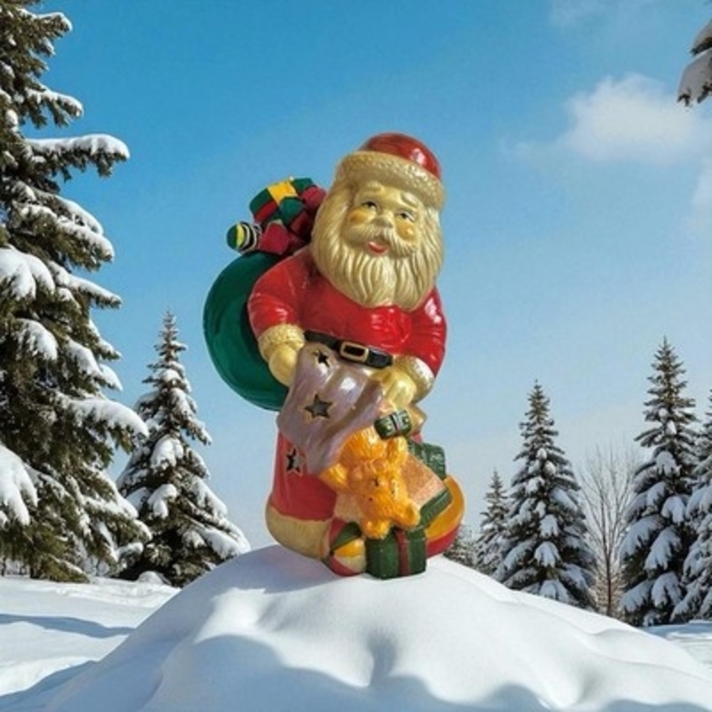 Vintage Santa Claus Tea Light Candle Holder Figurine Ceramic Christmas 1994 Rare